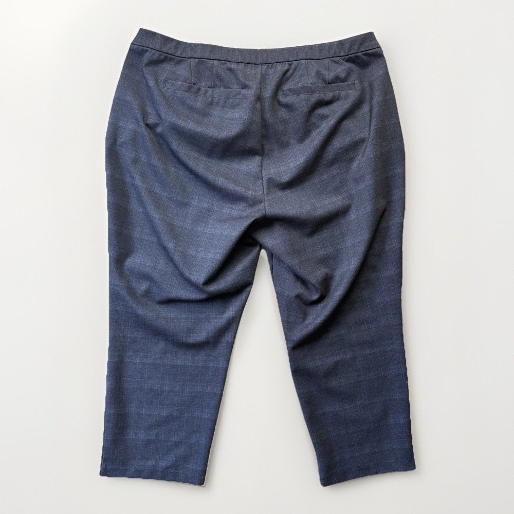 Democracy Pants Womens 22W Blue Ab Solution Plaid Skyrise Dark‎ Academia Cropped - Picture 2 of 12